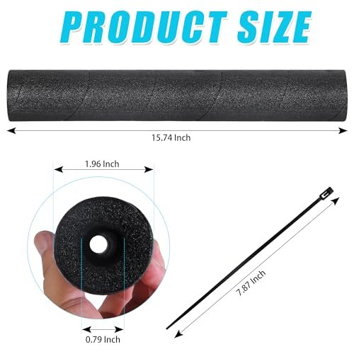 4 Pack Pipe Insulation Foam Tube, 15.74 Inch Black Pool Noodles Foam Snake Pipe Wrap Protection Multi-Purpose Soft Foams Tubing for Winter Water Pipes and Outdoor Indoor Swimming Pool Handle