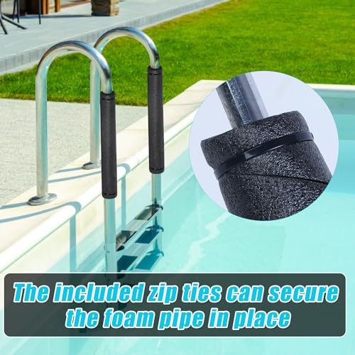 4 Pack Pipe Insulation Foam Tube, 15.74 Inch Black Pool Noodles Foam Snake Pipe Wrap Protection Multi-Purpose Soft Foams Tubing for Winter Water Pipes and Outdoor Indoor Swimming Pool Handle