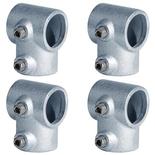 4 PCS Single-Socket 90° Tee Fitting, Fits 1" Nominal Structural Pipe(Actual OD: 1.315"), Ductile Cast Iron