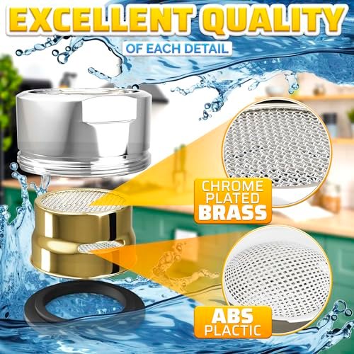 4Pcs Bathroom Faucet Aerator Replacement - 15"/16" 24mm Kitchen Bathroom Sink Attachment High Flow Aerator for Sink Faucet Aerators M24 Male Thread