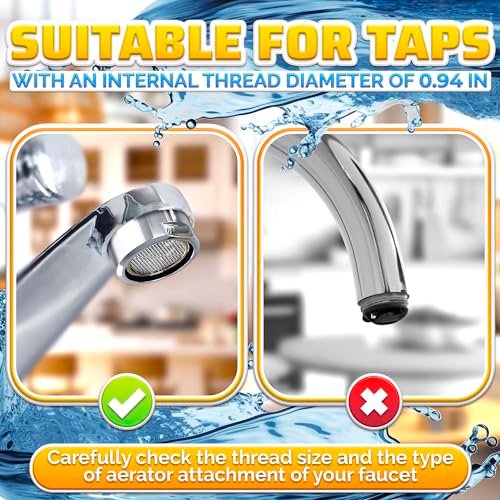 4Pcs Bathroom Faucet Aerator Replacement - 15"/16" 24mm Kitchen Bathroom Sink Attachment High Flow Aerator for Sink Faucet Aerators M24 Male Thread
