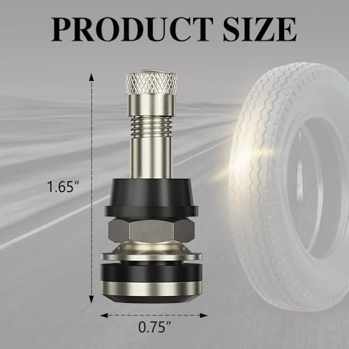 4PCS TR416 Valve Stem, Premium Metal Tire Valve Stems for Tubeless Tires, High Pressure Tire Valve Stems Outer Mount Fits 0.453" and 0.625" Rim Hole, 1 1/2" Long, Silver