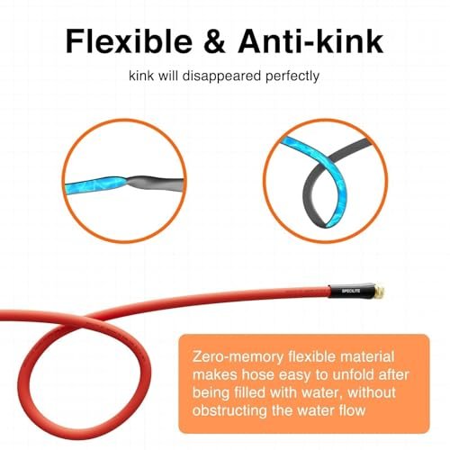 5/8" Hot/Cold Rubber Garden Water Hose 50 ft, -50℉-190℉, 200psi Working, 600psi Burst, Flexible & Lightweight With 3/4" Brass Fittings for Yard, Outdoor, Farm, Agriculture, Construction, Red