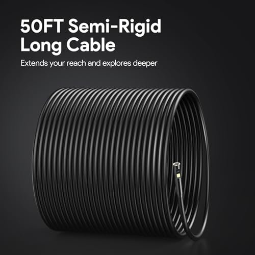 50FT Triple Lens Sewer Camera, DEPSTECH Borescope with 5" IPS Screen, 1080P Endoscope with Light, Flexible Snake Inspection for Wall, Plumbing, Automotive Engine Inspect