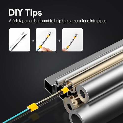 50FT Triple Lens Sewer Camera, DEPSTECH Borescope with 5" IPS Screen, 1080P Endoscope with Light, Flexible Snake Inspection for Wall, Plumbing, Automotive Engine Inspect