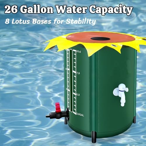 52 Gallon Collapsible Rain Water Collection Barrel System, Efficient Yard Rainwater Harvesting Solution with Spigot, Catchment Tank Stand Kit, Collector Storage Containers Long Term
