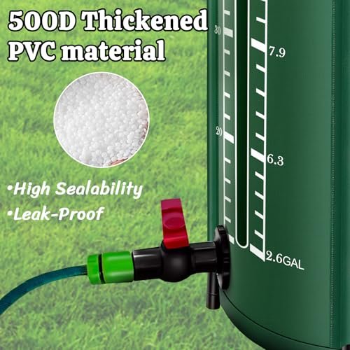 52 Gallon Collapsible Rain Water Collection Barrel System, Efficient Yard Rainwater Harvesting Solution with Spigot, Catchment Tank Stand Kit, Collector Storage Containers Long Term