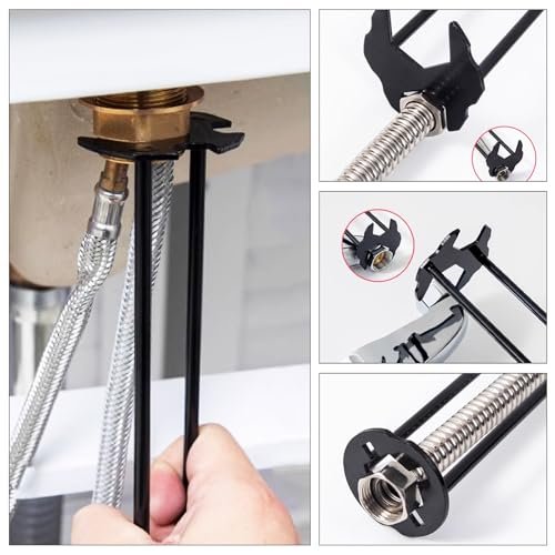 6PCS Basin Wrench Set, 8 in 1 Sink Bathroom Faucet Spanner, Adjustable Wrench Wide Jaw Short Shank 10-70mm, Universal Plumbing Tools for Washbasin, Tube, Nut Removal Installation