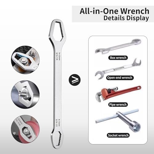 6PCS Basin Wrench Set, 8 in 1 Sink Bathroom Faucet Spanner, Adjustable Wrench Wide Jaw Short Shank 10-70mm, Universal Plumbing Tools for Washbasin, Tube, Nut Removal Installation