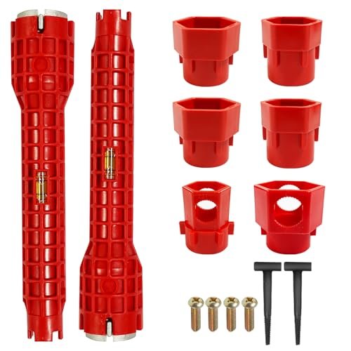 8 in 1 and 14 in 1 Multifunctional Sink Bathroom Wrench, Faucet and sink installation tools, Kitchen Drain Tub Removal nut Plumbing Plumber (2Pack 8 in 1 and 14 in 1)