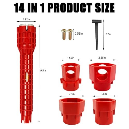 8 in 1 and 14 in 1 Multifunctional Sink Bathroom Wrench, Faucet and sink installation tools, Kitchen Drain Tub Removal nut Plumbing Plumber (2Pack 8 in 1 and 14 in 1)