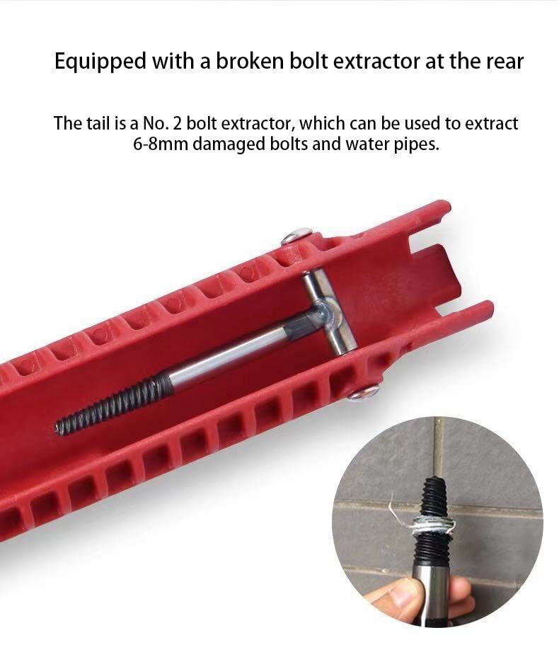 8 in 1 Multifunctional Sink Bathroom Wrench, Plumbing Installation Tool Household Water Pipe Faucet Washing Basin Corner Valve Sink Repair Removal Tool