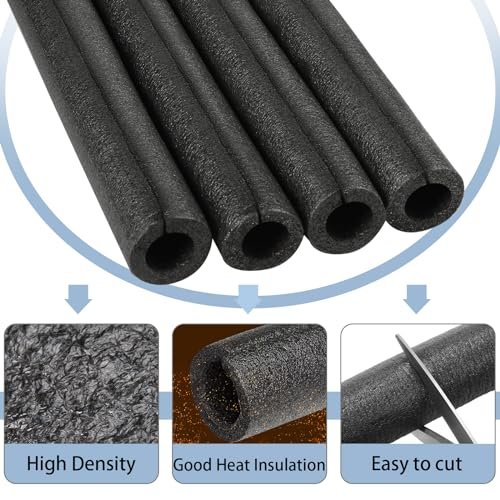 8 Pack Elbow Pipe Insulation Foam Tube Outdoor Wrap Black Pipe Covers Elbow Insulation Tubing Water Foam Covers for Outdoor Winter Irrigation, Sprinkler (1/2 Inch)