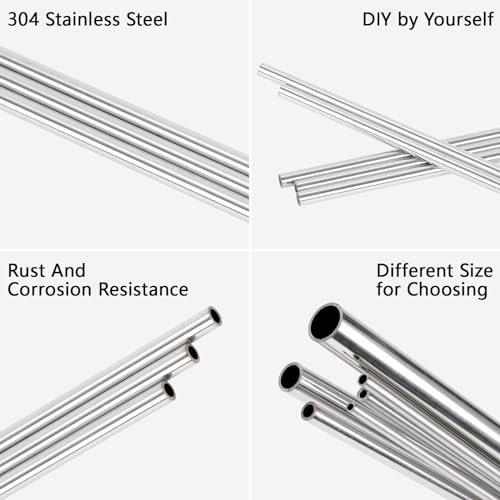 A-KARCK 1" OD 304 Stainless Steel Tube, Round Straight Steel Pipe Metal Tubing 12" Length 1.5mm Wall Thickness 2PCS