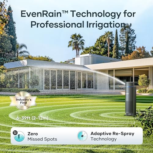 AIPER IrriSense Smart Irrigation System, App-Controlled, Custom Watering Map & Schedule, 15-Min DIY Install, Lawn Sprinkler Covers up to 4,800 sq. ft., Weather Adaptive & Water-Saving, Gray