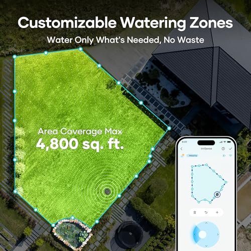 AIPER IrriSense Smart Irrigation System, App-Controlled, Custom Watering Map & Schedule, 15-Min DIY Install, Lawn Sprinkler Covers up to 4,800 sq. ft., Weather Adaptive & Water-Saving, Gray