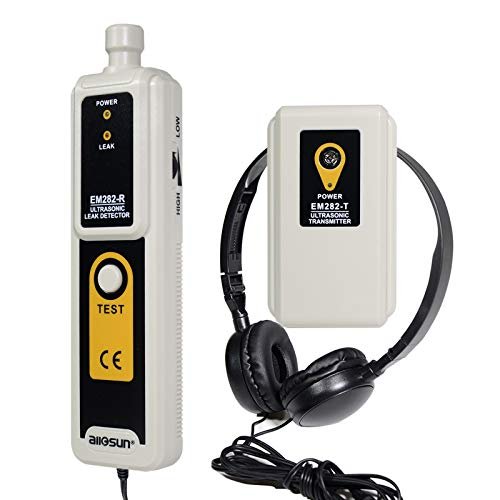 ALLOSUN Ultrasonic Leak Detector 40KHz±2KHz, Leak Tester Transmitter with Headphone (EM282)