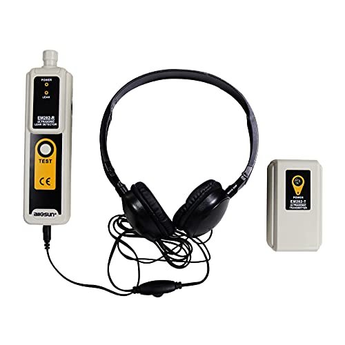 allsun Ultrasonic Vacuum Leakage Detector for HVAC & Automotive, Pressure Transmitter Finder 40KHz Air Gas Leak Monitor with Dual LED,2 Sensors & Headphone(NOT Detect Pipe/Plumbing/Tire/Pool)