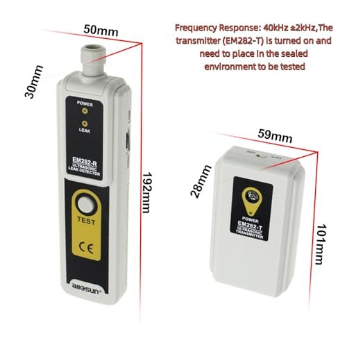 allsun Ultrasonic Vacuum Leakage Detector for HVAC & Automotive, Pressure Transmitter Finder 40KHz Air Gas Leak Monitor with Dual LED,2 Sensors & Headphone(NOT Detect Pipe/Plumbing/Tire/Pool)