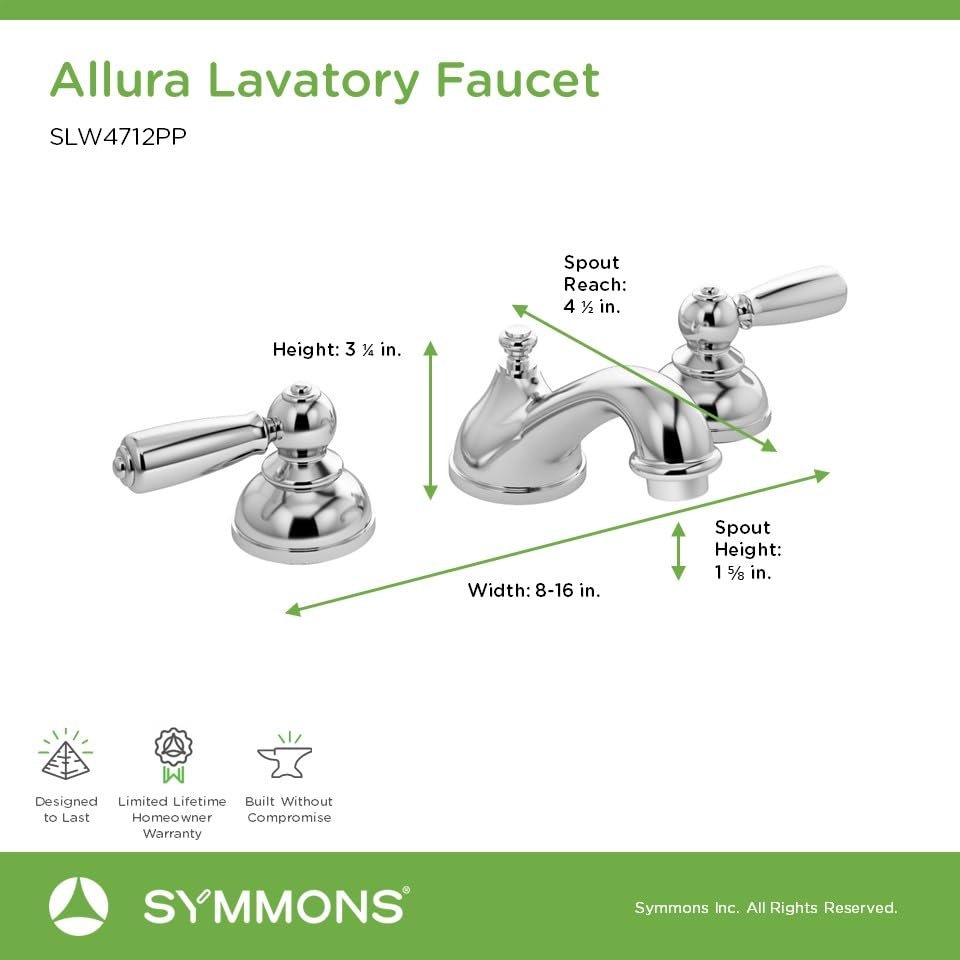 Allura 8 Widespread Two-Handle Low-Flow Bathroom Faucet with Push Pop Drain Assembly (1.0 GPM)