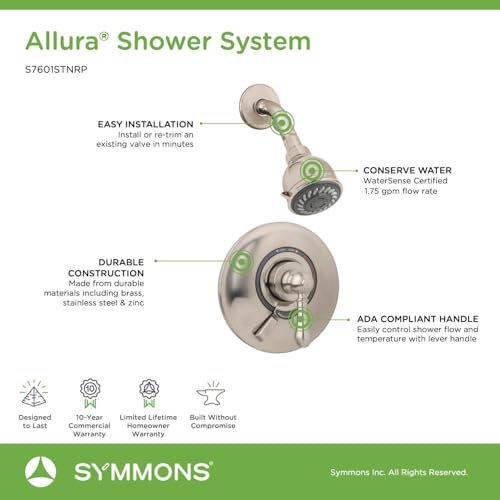 Allura Single Handle 2-Spray Shower System with VersaFlex™ Integral Diverter in Polished Chrome (Valve Included)