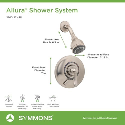 Allura Single Handle 2-Spray Shower System with VersaFlex™ Integral Diverter in Polished Chrome (Valve Included)
