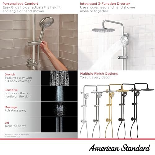 American Standard 1029072950 Spectra Versa 24-Inch 4-Function Retrofit Shower System with Rain Showerhead, 1.8 GPM, Brushed Nickel