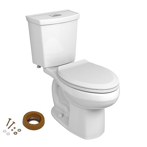 American Standard 606AA002.020 H2Option Two-Piece Toilet with Toilet Seat and Wax Ring, Elongated Front, Chair Height, Dual Flush, White, 0.92 - 1.28 gpf
