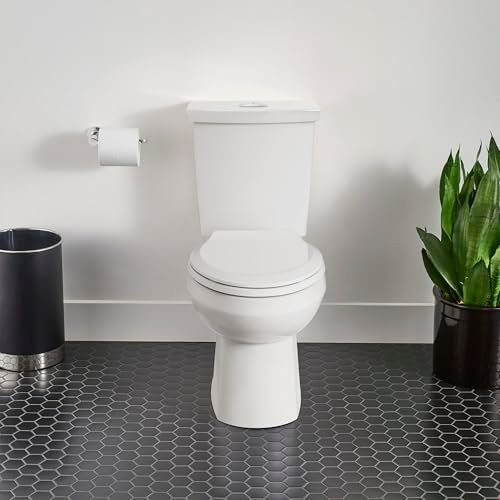 American Standard 606CA002.020 H2Option Two-Piece Toilet with Toilet Seat and Wax Ring, Elongated Front, Standard Height, Dual Flush, White, 0.92 - 1.28 gpf