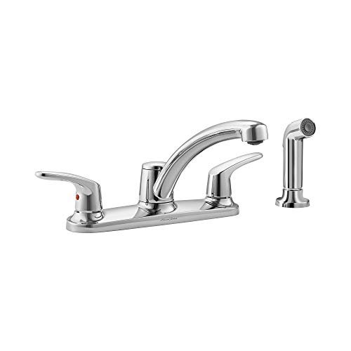 American Standard 7074501.002 Colony Pro Two-Handle low-arc Kitchen Faucet with Sray In Polished Chrome