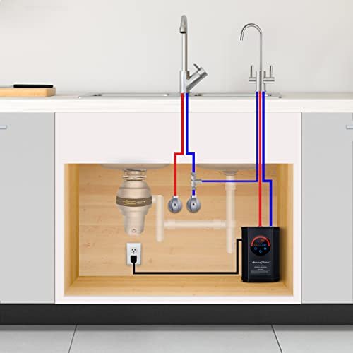 American Standard ASH-410 Digital Hot Water Dispenser, Includes Brushed Nickel Dual Handle Faucet 1500 Watts, 110v