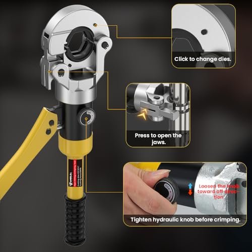Anbull Hydraulic Copper Tube Crimping Tool,Copper Pipe Fittings Crimping and Plumbing Tool with Crimping Dies Jaw 1/2", 3/4", 1"
