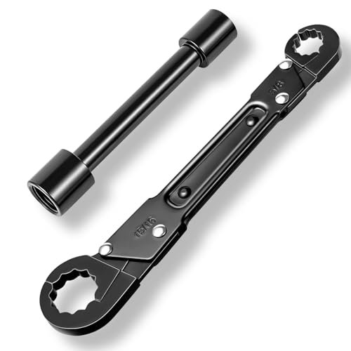 Angle Stop Wrench Kit, Professional Plumber's Wrench Tool Removal for Replacing Compression Angle Stops, Simplifies Installation and Removal of Compression Rings（Black）