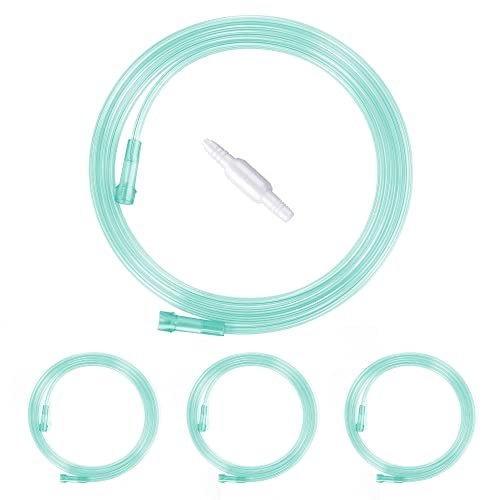 ANSNF 7Ft Oxygen Tubing, Crush Resistant High Flow Oxygen Tubing, 3 Pack Green Oxygen Tubing, Non Kinking Oxygen Tubing with Oxygen Tubing Connector