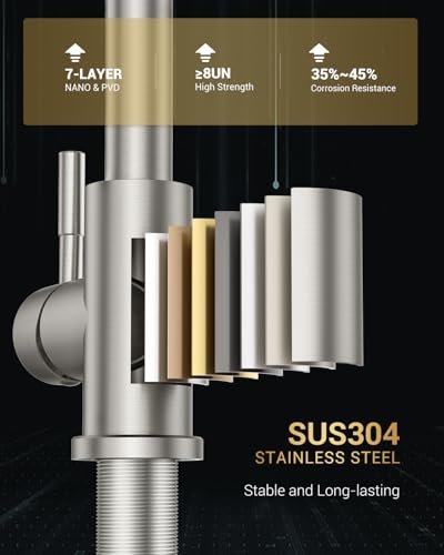 APPASO Touchless Kitchen Faucet with Soap Dispenser, S304 Stainless Steel Modern Motion Sensor Sink Faucets with Pull Down Sprayer 2 Modes and Deck Plate, Activated Smart Hands Free