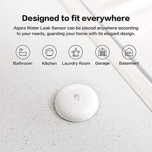 Aqara Water Leak Sensor 3 Pack, Zigbee Wireless Water Leak Detector for Alarm System and Smart Home Automation, Requires AQARA HUB, App Notifications, for Kitchen, Bathroom, Basement, Works with IFTTT
