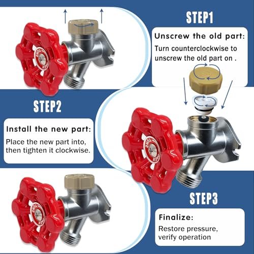 ASSE 1019-A Outdoor Faucet Repair Kit with Teflon Tape, Vacuum Breaker Replacement Kit Anti-Siphon Frost-Free Hose Bib Sillcock Valve Replacement（1 Pack）