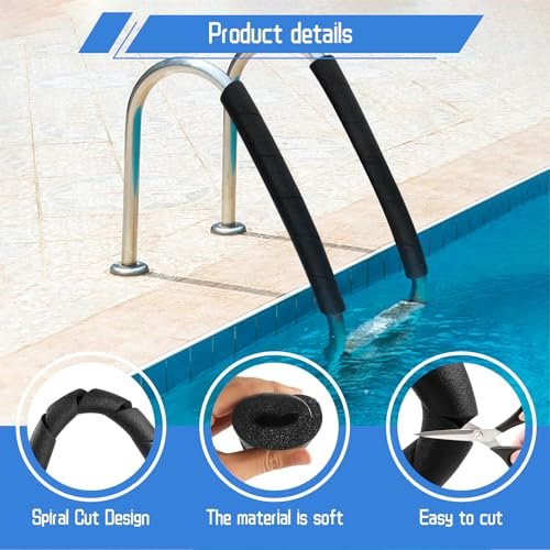 ATROPOS Foam Pipe Insulation Tubes, 10 Pack Spiral Foam Covers, 15.7Inch Cuttable Grip Wrap for Winter Pipe Insulation, Summer Anti-Scald Protection, Swimming Pool Rails, Stair Railings, Gym Equipment