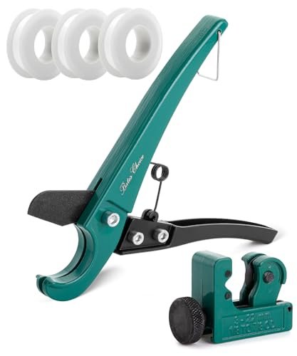 Bates- PEX Pipe Cutter, Cuts up to 1-1/4", Tube Cutter 1/8"-7/8", PTFE Seal Tapes, PEX Tools, Rubber Hose Cutter Tool, PEX Cutter Tool, PEX Cutters, Plastic Pipe Cutter, Pipe Cutters Plumbing