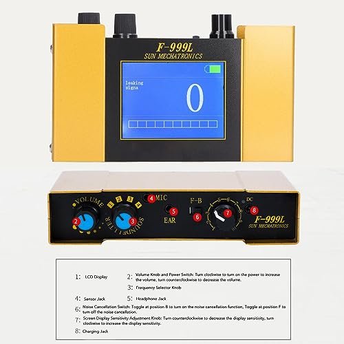 Bewinner Underground Water Leak Detector, Water Pipe Leakage Monitor with Digital Display & Earphone & Carrying Case, Leak Detector for Water Detectors & Alarms, Water Leak Detection