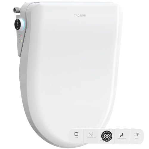 Bidet Toilet Seat Elongated, Smart Heated Toilet Seat, Instant Warm Water & Dryer, Feminine & Rear Wash, Self-Clean Nozzle, Slow Close Lid, Child/ECO/Silent Mode