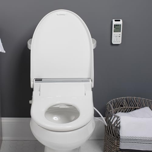 Bio Bidet BB2000 Bliss Electric Bidet Toilet Seat, Warm Water with Air Dryer, Heated Seat with Sensor and Slow Close Lid, Night Light, Remote Control, Elongated, White