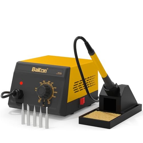 BK968 Soldering Station, 90W Soldering Station kit with 5 Soldering Iron Tip,Integrated Ceramic Heating Core, Temperature Range 392℉~896,Automatic Sleep Mode
