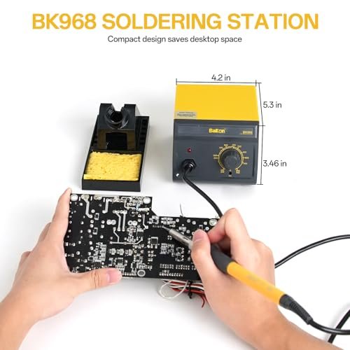 BK968 Soldering Station, 90W Soldering Station kit with 5 Soldering Iron Tip,Integrated Ceramic Heating Core, Temperature Range 392℉~896,Automatic Sleep Mode
