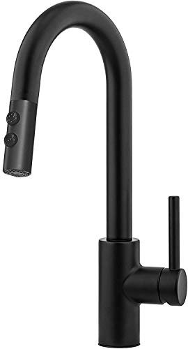 Black Kitchen Faucet with Pull Down Sprayer,Single Handle Pull Out Kitchen Sink Faucet,Commercial Farmhouse RV Bar Utility Kitchen Faucets