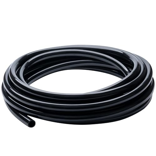 Black Vinyl Tubing 1/2” ID × 5/8” OD - 10 Feet PVC Flexible Plastic Tube Hybrid Hose, Transfer Water Air Oil for Pond Fountain Garden, Non-toxic and BPA free