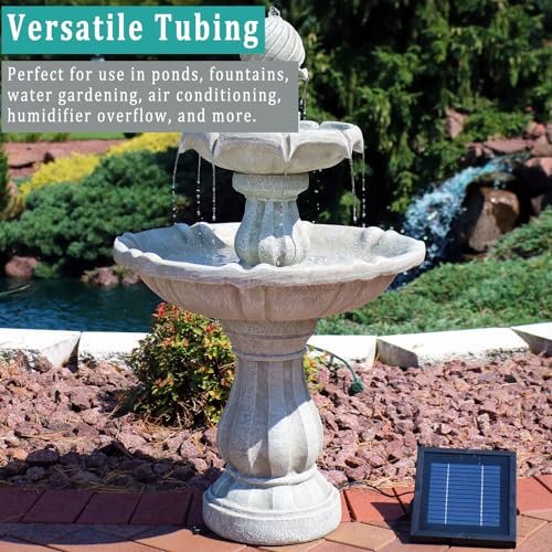 Black Vinyl Tubing 1/2” ID × 5/8” OD - 10 Feet PVC Flexible Plastic Tube Hybrid Hose, Transfer Water Air Oil for Pond Fountain Garden, Non-toxic and BPA free