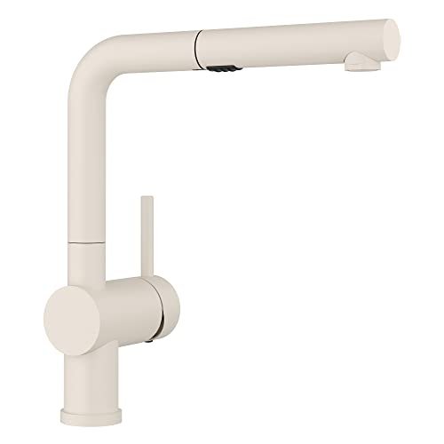BLANCO 526963 Linus Low-Arc Pull-Out Dual Spray Kitchen Faucet, 1.5 GPM - Soft White