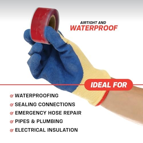 Bond It Rescue Tape, Self-Fusing Silicone for Emergency Plumbing, Pipe & Hose Repair, Electrical Insulation, Waterproof, 950PSI, Made in USA, 1" x 12', Black