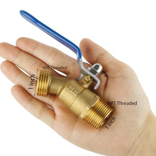 Brass Hose Bib/Outdoor Faucet -3/4" NPT/MIP Inlet - 3/4" Male GHT Threaded Garden Hose Outlet/Connector, Water Hose Spigot, Sillcock Hose Bibb Valve (3/4" NPT TO 3/4" GHT)